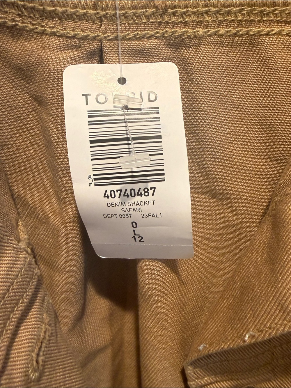 Torrid Size 0 (12) Brown Jean Jacket with Utility Pockets - Picture 5 of 8